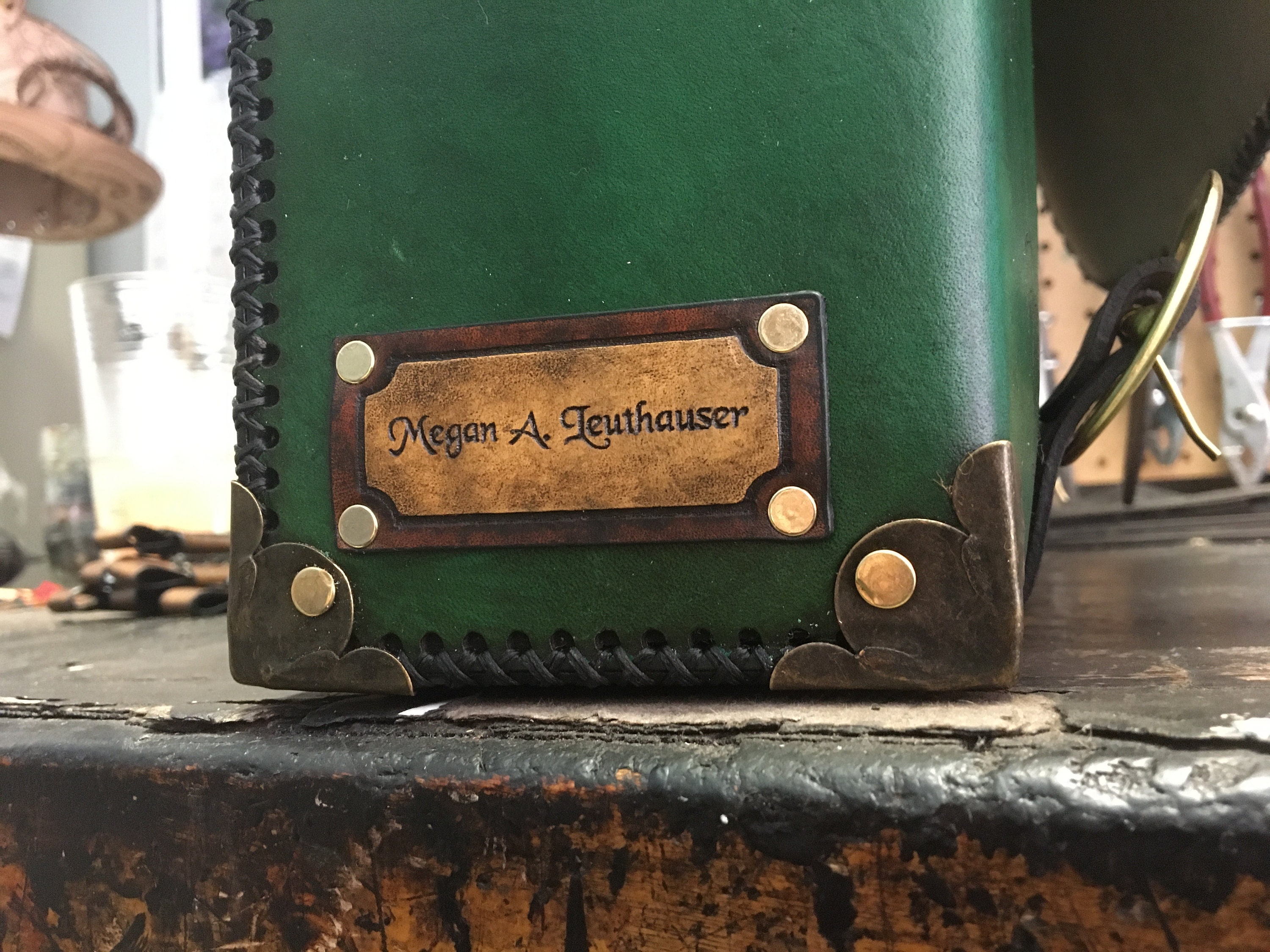 Personalized Leather Name plate