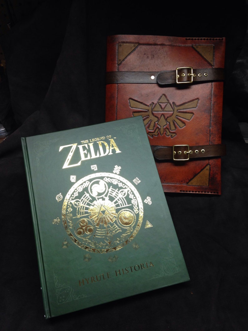 Leather Zelda Triforce journal cover day planner book cover image 5