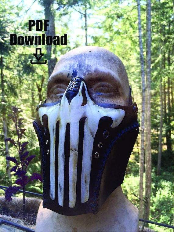 Leather Skull Mask PDF Template: Half Mask Pattern (Digital Download)