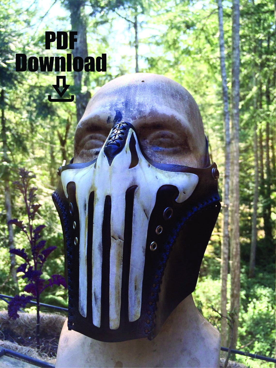 Invitere dæk Ordinere Leather skull mask PDF Template - Digital Leather half mask Pattern