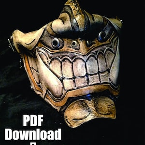 Leder Oni Kabuki Maske PDF Vorlage - Digitales Leder Schnittmuster