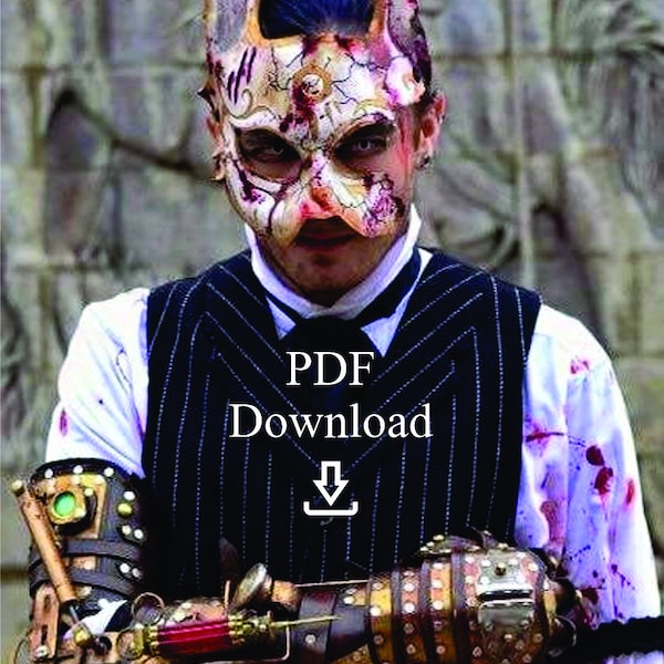 Leather rabbit splicer mask PDF Template  - Digital Leather broken Rabbit splicer mask Pattern from Bioshock