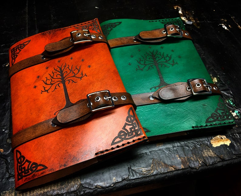 Leather Lord of The rings Tree of Gondor journal day planner book cover image 9