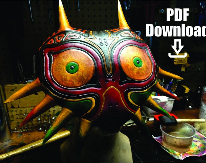 Leather Majoras mask PDF Template  - Digital Leather Pattern