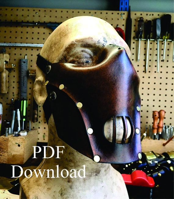 Leather Cannibal Mask PDF Pattern: Skull Half Mask Template (Digital Download)
