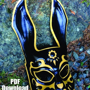 Leather Rabbit Splicer Mask PDF Template - Digital Leather Full Rabbit ...