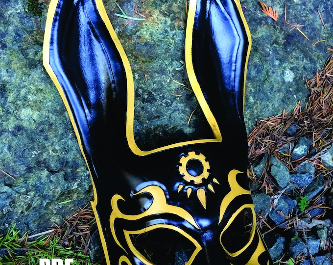 Leather rabbit splicer mask PDF Template  - Digital Leather full Rabbit splicer mask Pattern from Bioshock