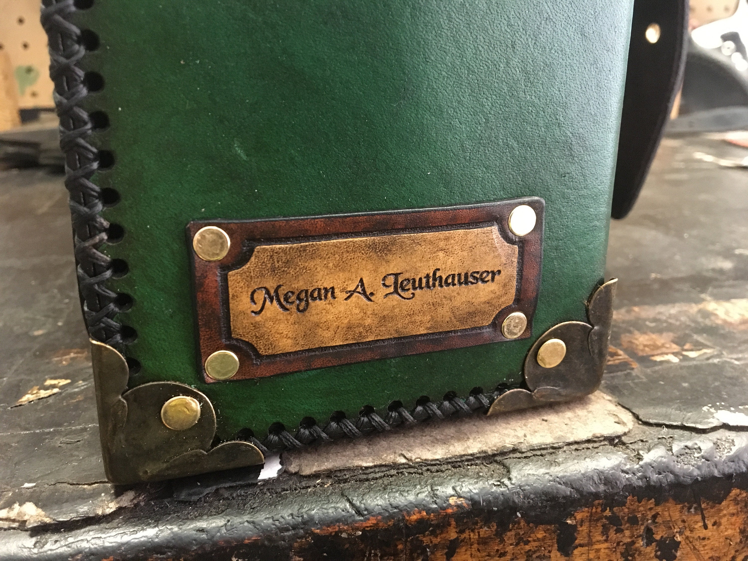 Personalized Leather Name plate