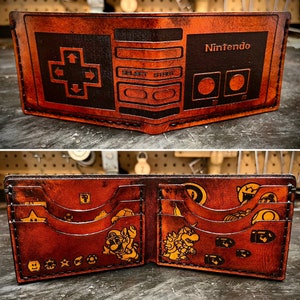 Leather Retro game wallet, gamepad controller image 1