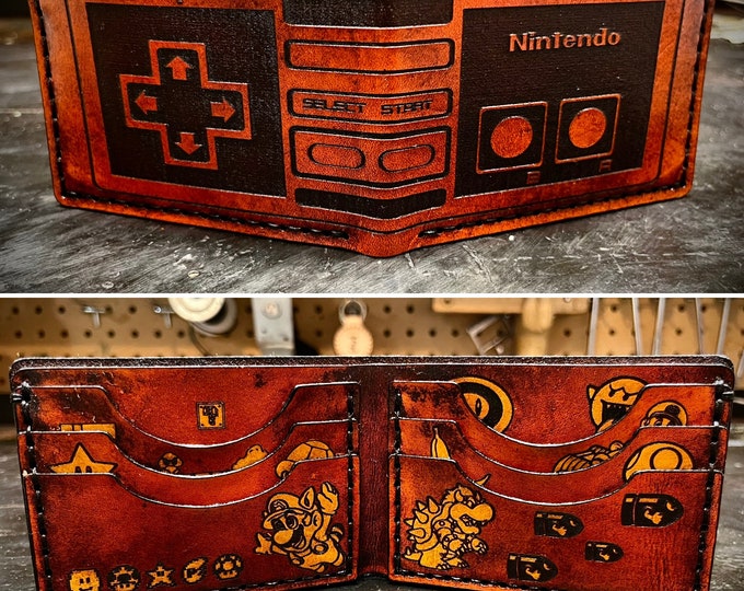 Leather Retro game wallet, gamepad  controller