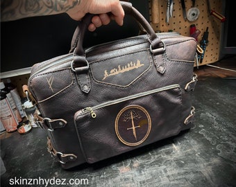 Brown Laptop bag Lord of the rings leather messenger  bag - satchel - briefcase - laptop bag