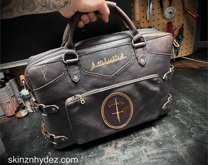 Brown Laptop bag Lord of the rings leather messenger  bag - satchel - briefcase - laptop bag