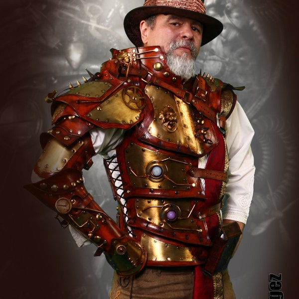 RESERVED For Capt Gannon - Emperors Armor of Empowerment - Steampunk Full arm half torso