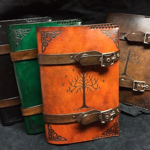 Leather Lord of The rings Tree of Gondor journal day planner book cover image 2