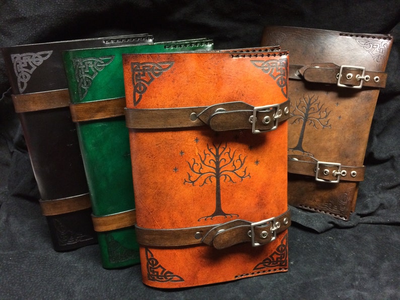 Leather Lord of The rings Tree of Gondor journal day planner book cover image 2