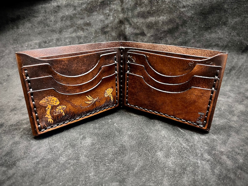 Handmade Leather Mushroom Wallet Amanita Muscaria Fungi - Etsy