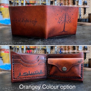 Leather Lord of the rings wallet Tree of Gondor Not all those who wander are lost image 5