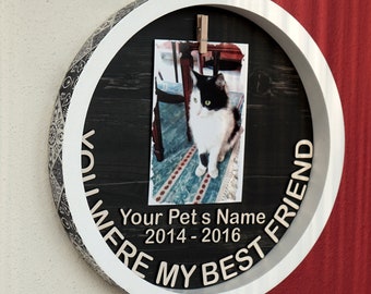 Handmade Wooden Pet Memorial Frame: Loss of Dog or Cat Gift