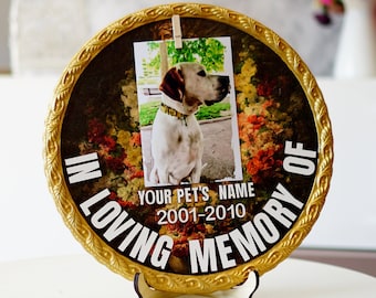 Personalized Pet Memorial Frame: Elegant Cat & Dog Loss Gift