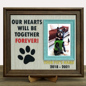 Personalizable Wooden Pet Condolonce Gift, Pet Memorial Gift, Dog Cat Memorial Gift, Cat Loss Gift, Dog Cat Grief Frame, Pet Symphathy Frame