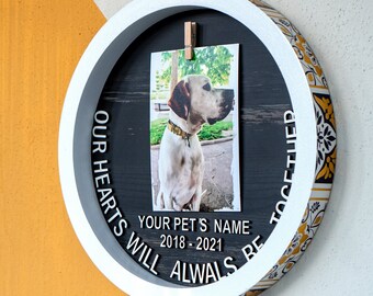 Pet Memorial Frame: Custom Wooden Dog Cat Loss Gift