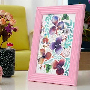 Pastel Pink Wooden Picture Frame 15x21 cm 6x8 Handmade Wall Tabletop Photo Gift Decor