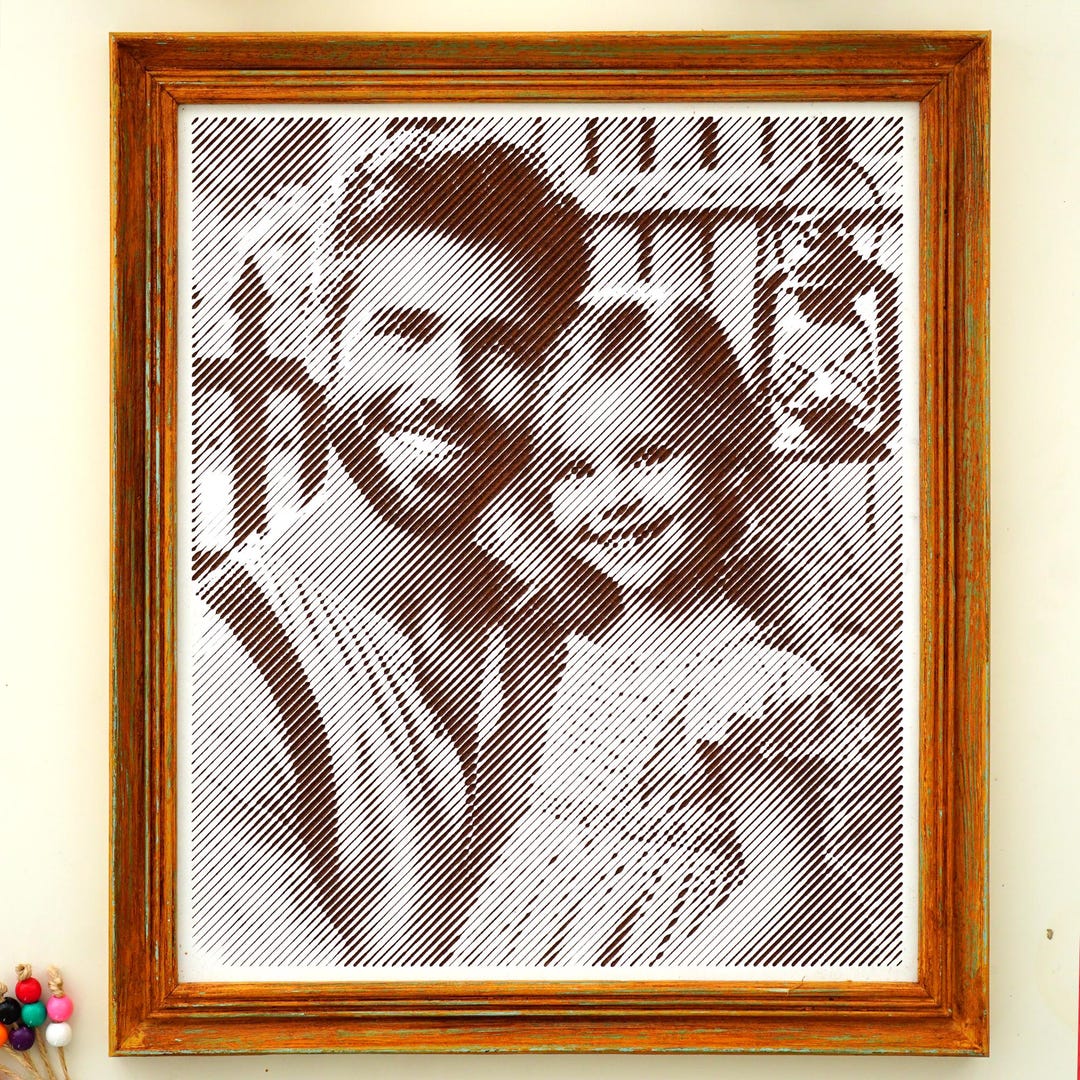 Custom Engraved Wooden Family Portrait: Personalized Photo Gift - Etsy