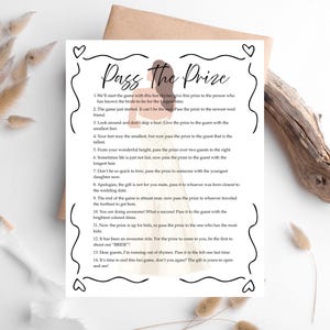 Pass the Prize Bridal Shower Game Bridal Shower Prize Rhyme Game Pass the Gift Poem Fun Bridal Shower Activities Party Games for Group Party