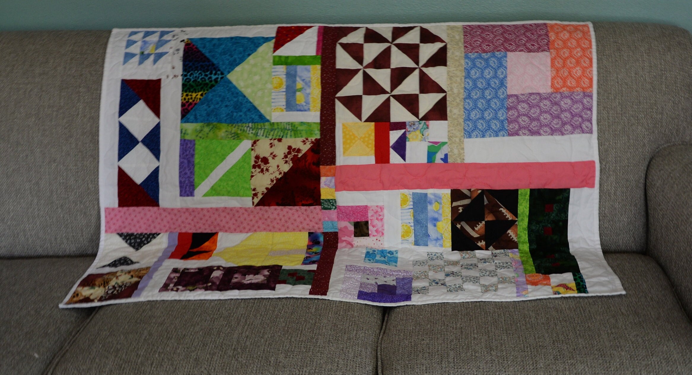 Scrappy Lap Quilt One of a Kind - Etsy