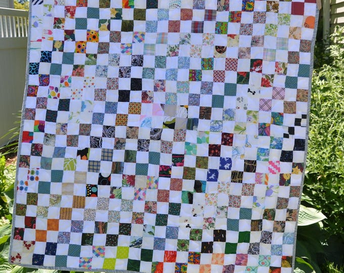 Scrappy Lap Quilt One of a Kind Reversible - Etsy