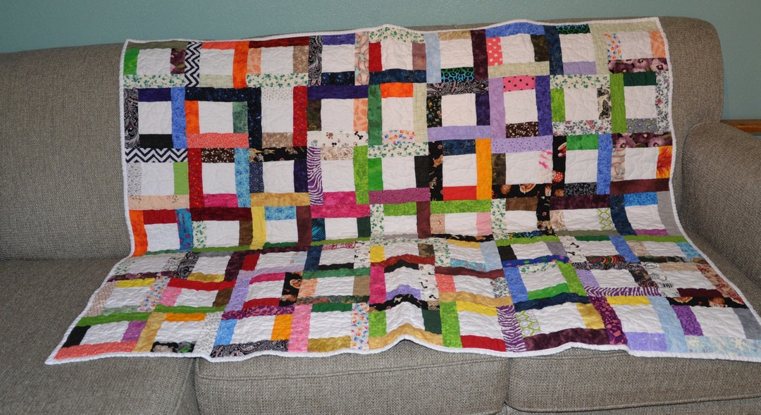 Scrappy Lap Quilt - Etsy