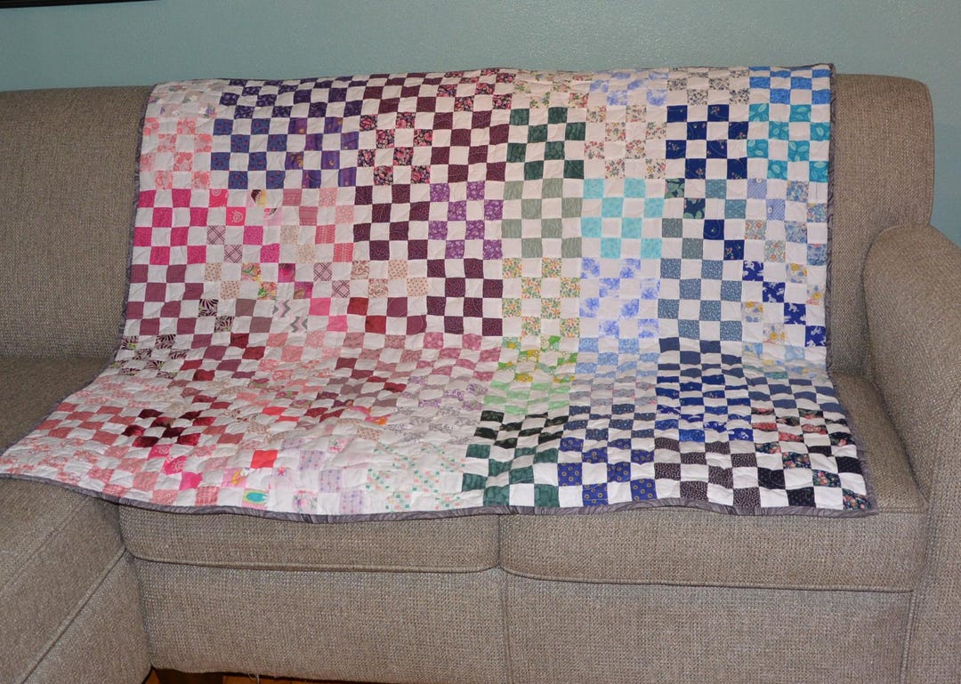 Scrappy Lap Quilt One of a Kind Reversible - Etsy