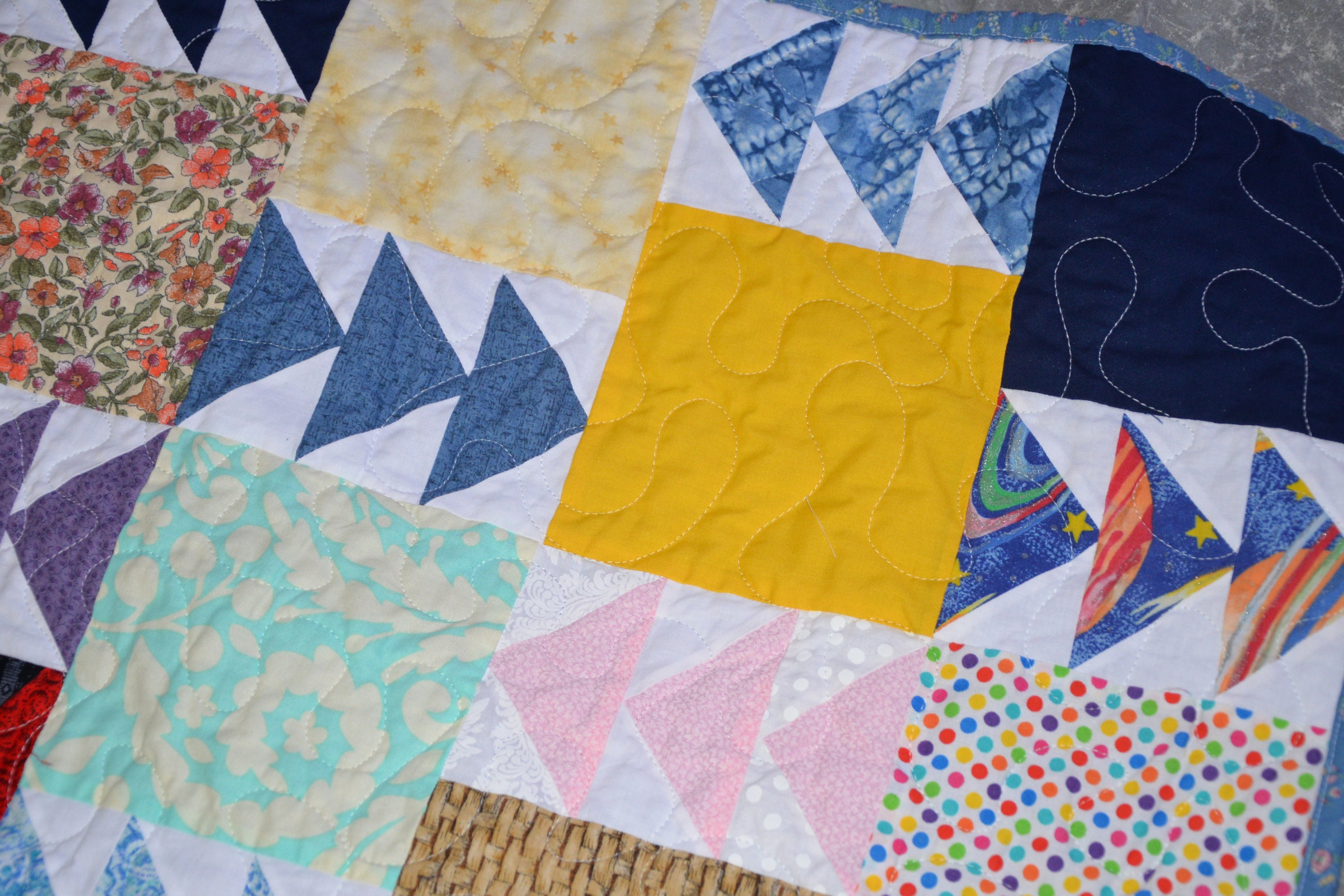 Scrappy Blocks and Geese Table Runner Mini Quilt Lap Quilt - Etsy