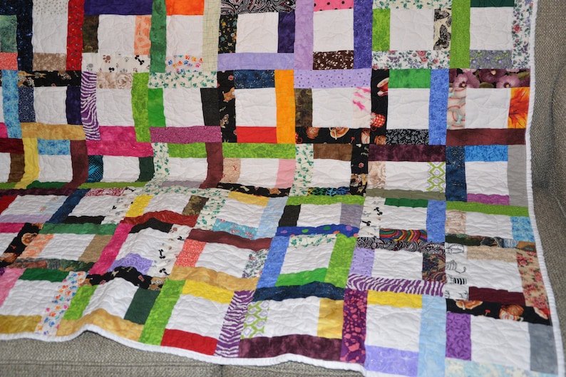 Scrappy Lap Quilt - Etsy