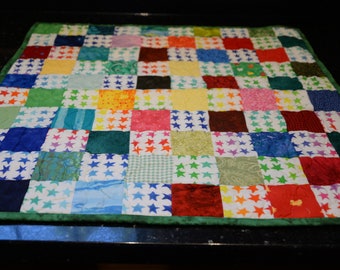 Scrappy Stars Table Quilt  Table Mat Doll Quilt