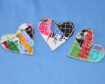 Scrappy Heart Ornament made of Snippets