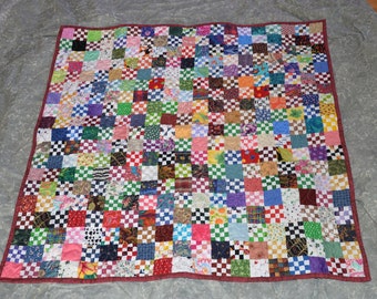 Mini 16 Patch Scrappy Quilt Lap Quilt Table Quilt