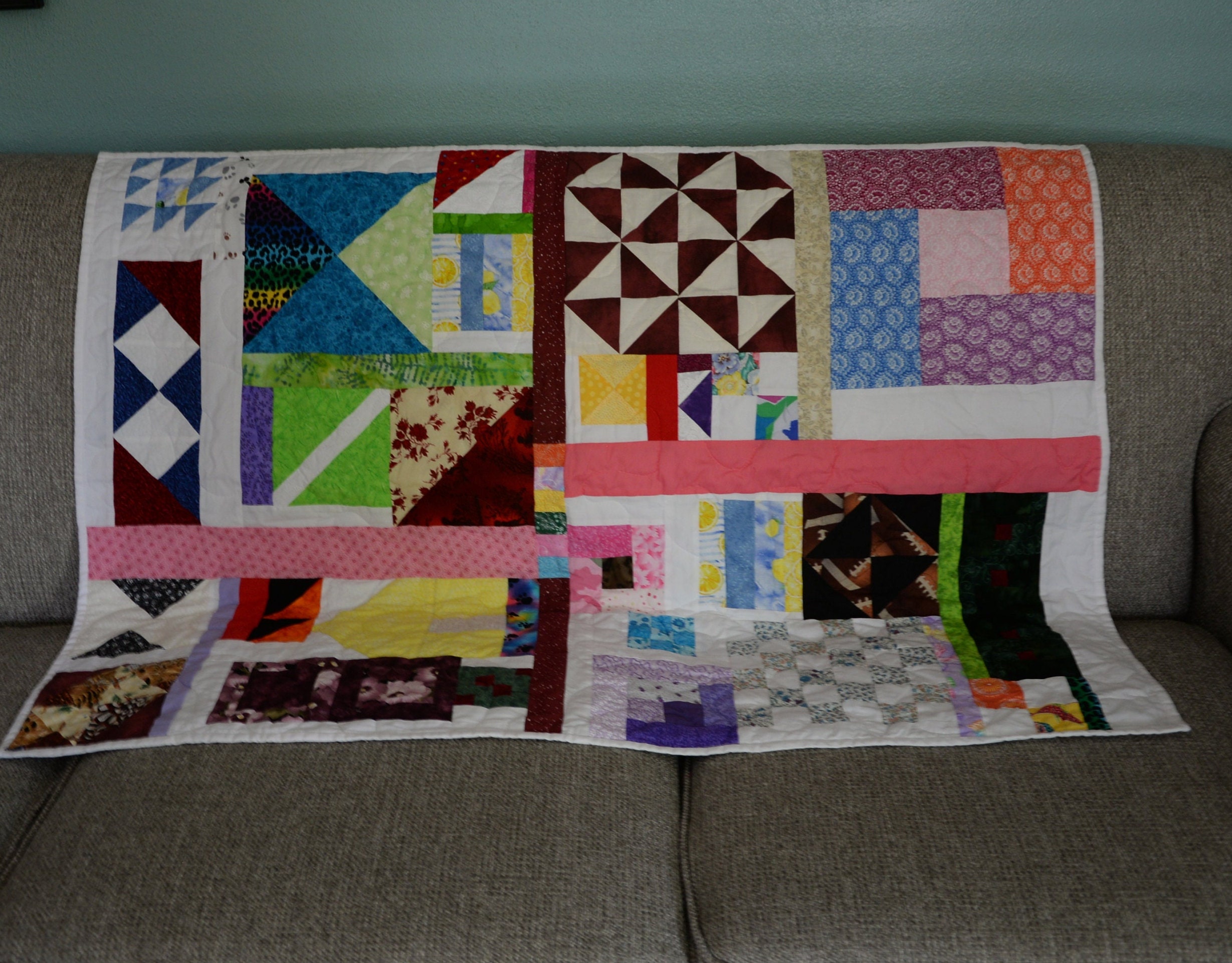 Scrappy Lap Quilt One of a Kind - Etsy