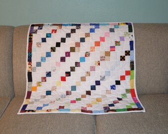 Scrappy  Table Quilt Mini Quilt One of a Kind