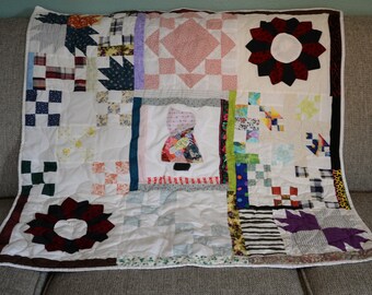 Scrappy Lap Quilt Postage Stamp One of a Kind Reversible - Etsy