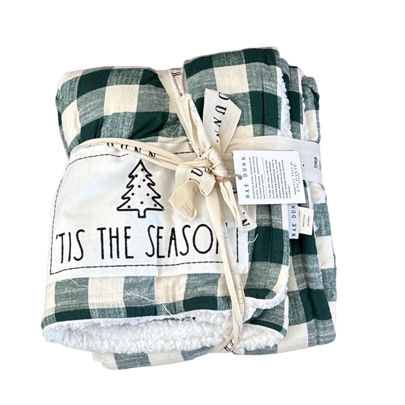 Rae Dunn Tis the Season Blanket Christmas Buffalo Check Sherpa Throw NEW Etsy UK