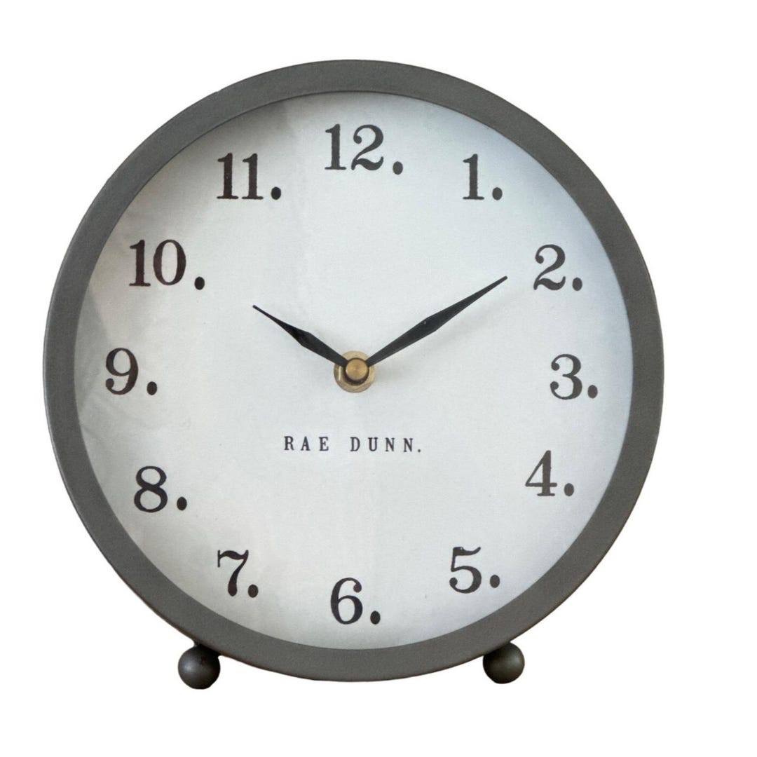 Rae Dunn Round Desk Clock Farmhouse Office Home Decor Minimalist Design ...