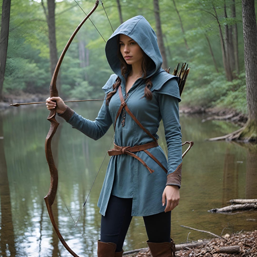 Adventurous Forest Ranger Ren Fair Costume Women's Archery Outfit for