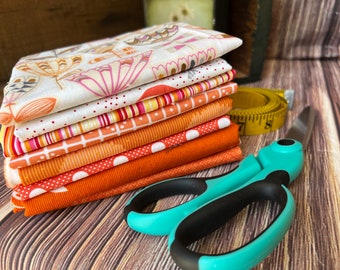 Fabric Bundle - Quilter's Fabric  - Stash Builder - Color Family - Orange Fabric - Multiple Prints