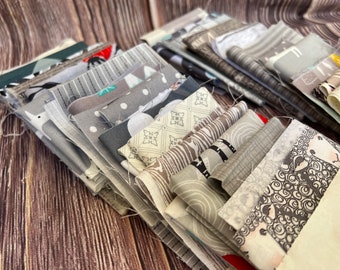 Fabric Bundle - Quilter's Fabric  - Stash Builder - Color Family - Gray Fabric - Multiple Prints