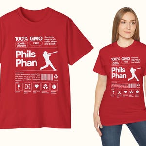 Phillies Phan Label T-Shirt - Unisex Rotes T-Shirt | Philly Stolz | Baseball Fan Geschenk | Phillies T-Shirt