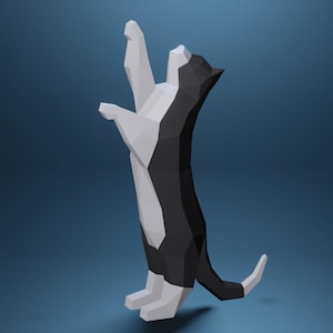 Cat Papercraft, 3D PDF SVG DXF Template, Papercraft Animals, Low Poly Diy, Paper 3D Art, Diy Paper Statue, Silhouette Studio, Cricut Paper