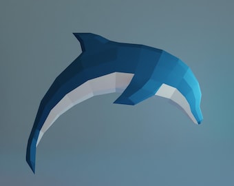Papercraft Delfin Wand Dekor |  Delfin | DXF, SVG, PDF Dateien | Inklusive Plotterschnittvorlage & Anleitung