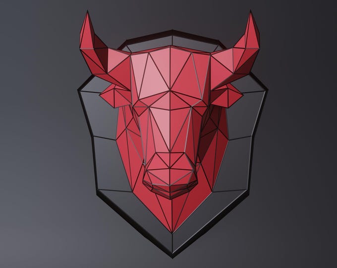 3D Papercraft Bull Sculpture, DIY Home Decor (digital Download - Svg ...