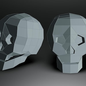 Papercraft Skull, PDF, SVG, DXF, Realistic Low poly | 3D Polygon Sculpture, Digital Download, | Including Dxf, Origami, Download Paper Skull